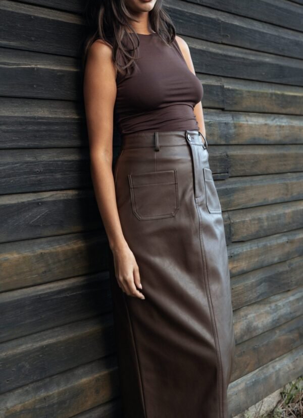Midi Skirt - Brown - Image 2