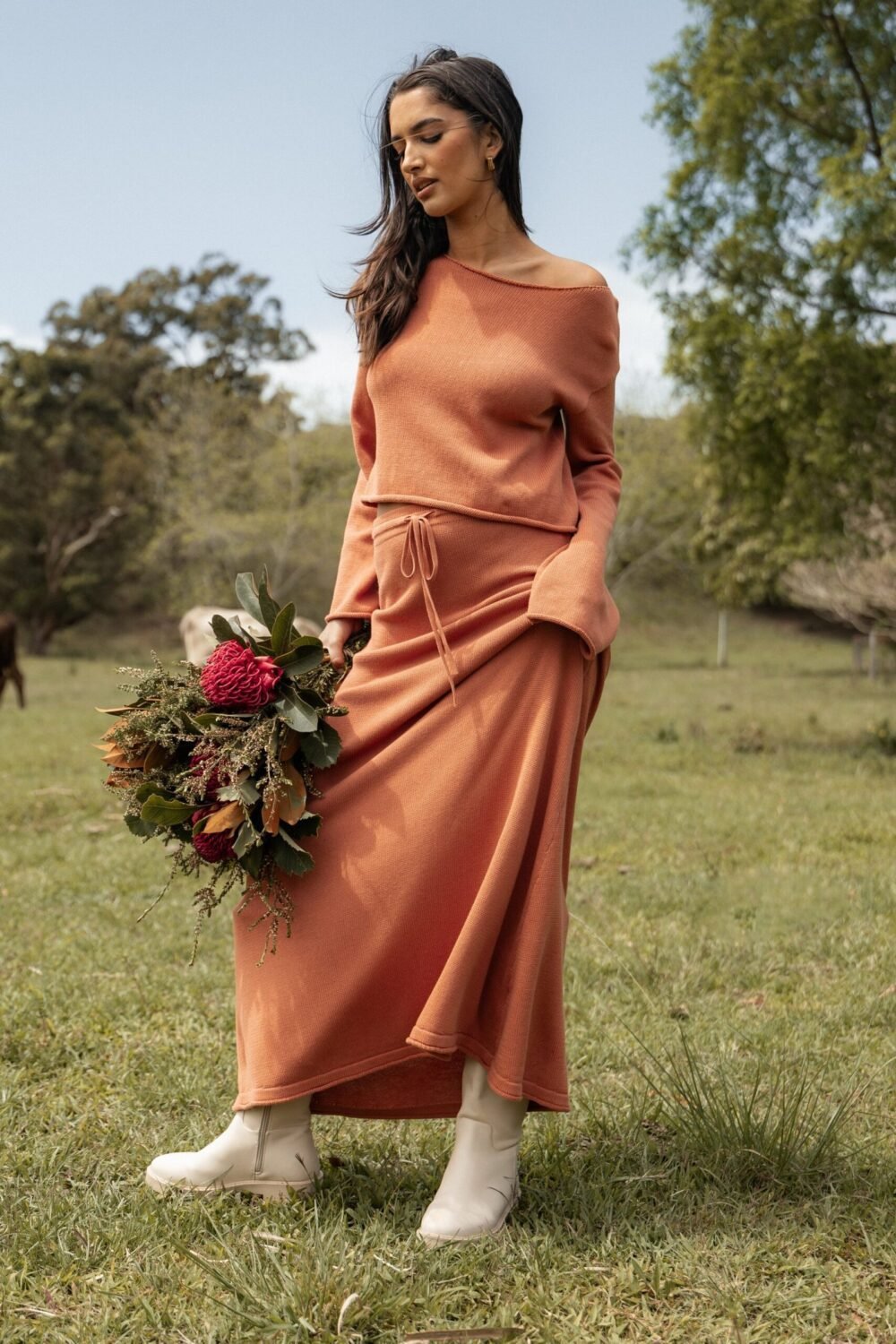 Knit Skirt - Cinnamon - Image 2