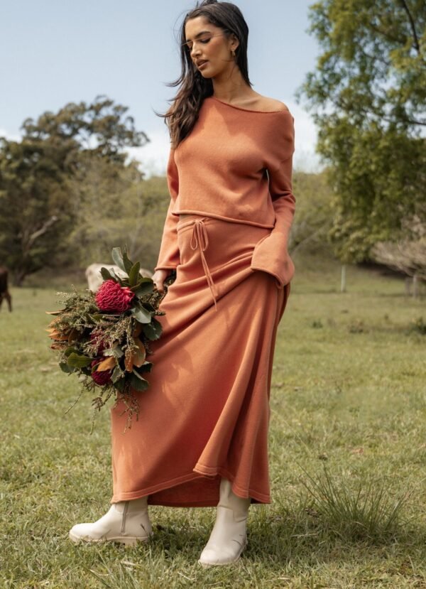Knit Skirt - Cinnamon - Image 2