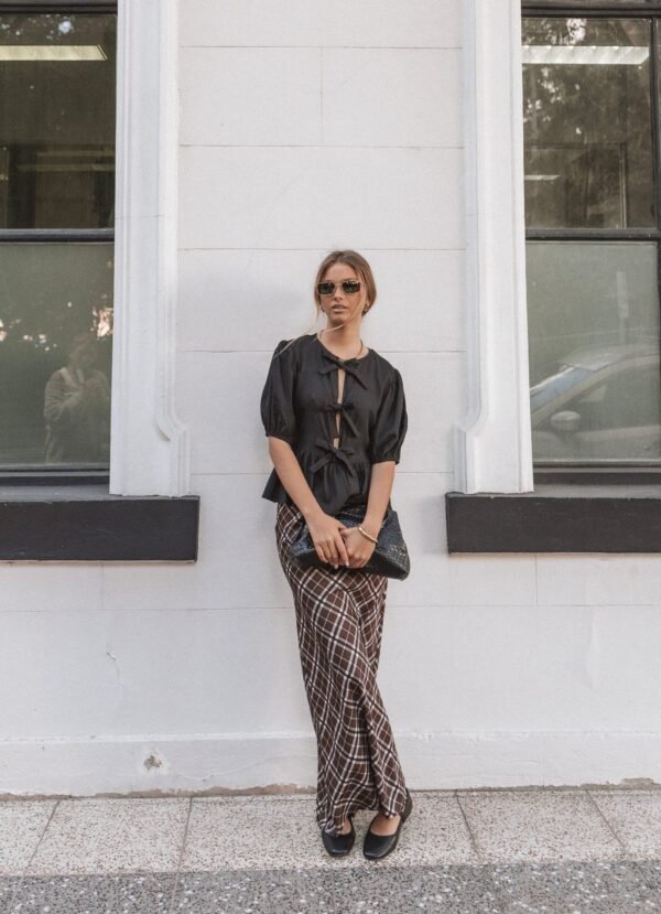 Midi Skirt - Brown Check - Image 2