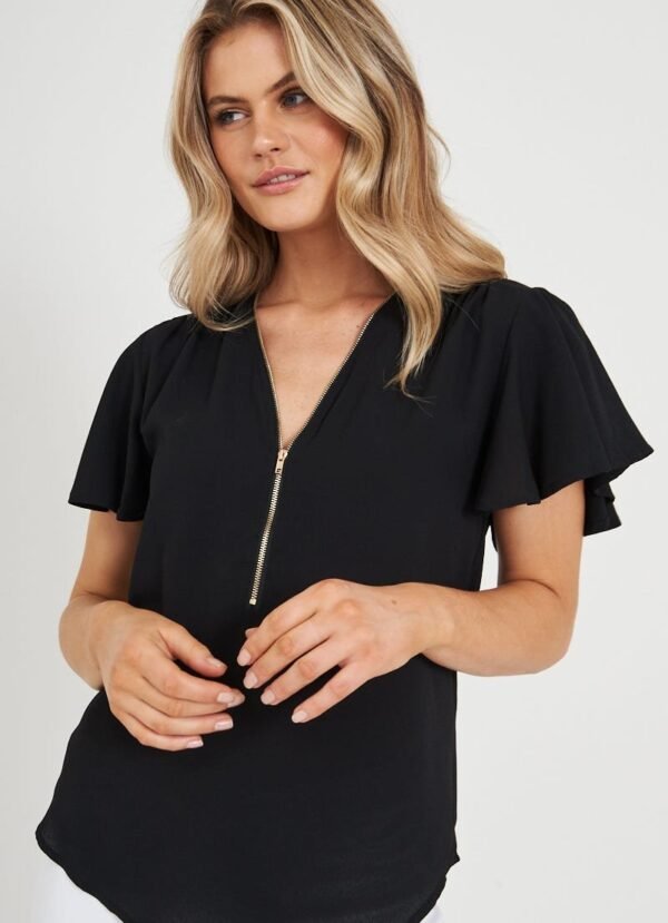 Zip Top In Black - Image 2