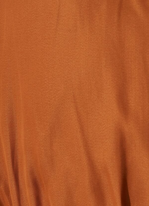 V Neck Top in Rust Satin - Image 7