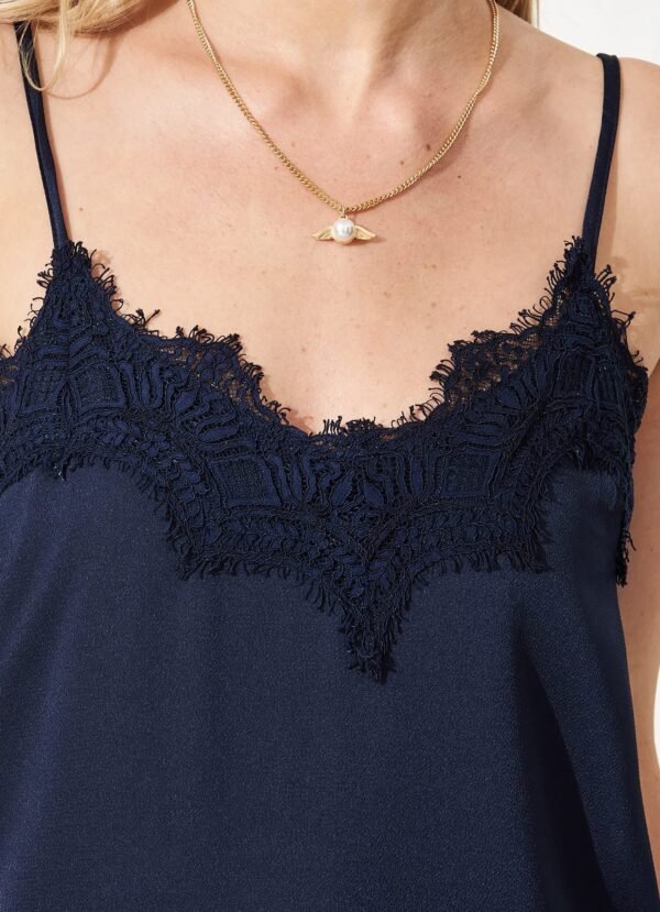 Top In Navy Satin - Image 6