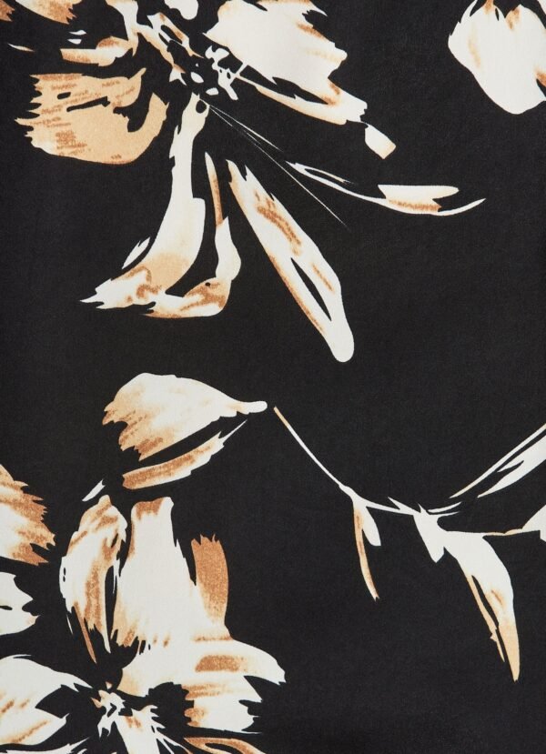 Top In Black With Beige Print - Image 7