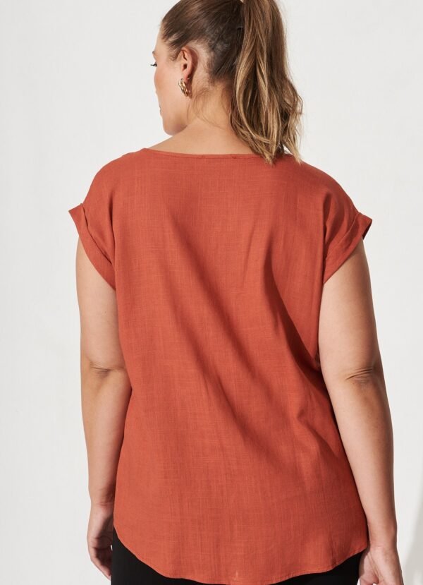 Top In Rust Linen Blend - Image 8