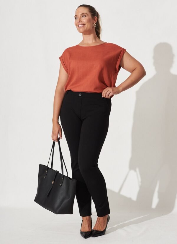 Top In Rust Linen Blend - Image 6