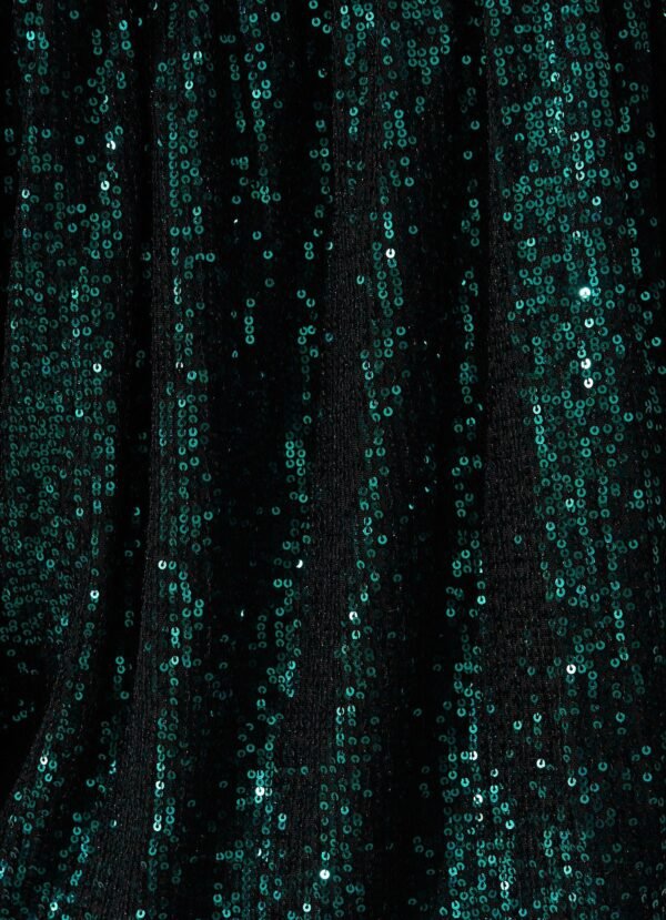 Sequin Mock Wrap Top In Green - Image 6