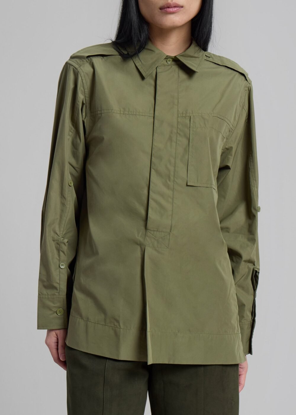 Classic Relaxed Shirt - Olive - Image 2