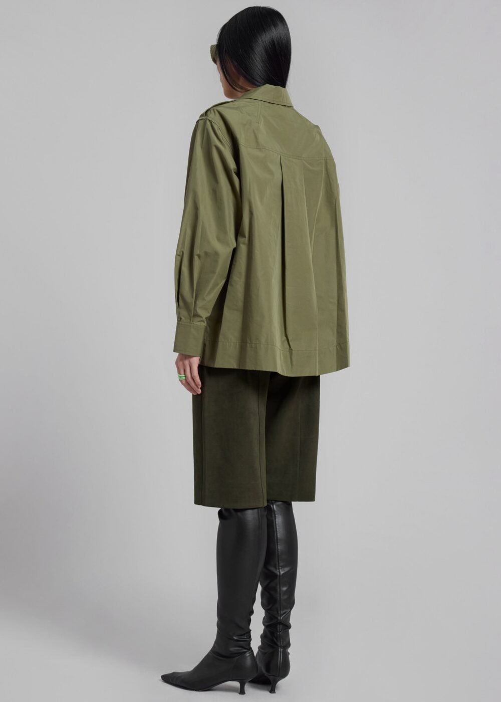 Classic Relaxed Shirt - Olive - Image 5