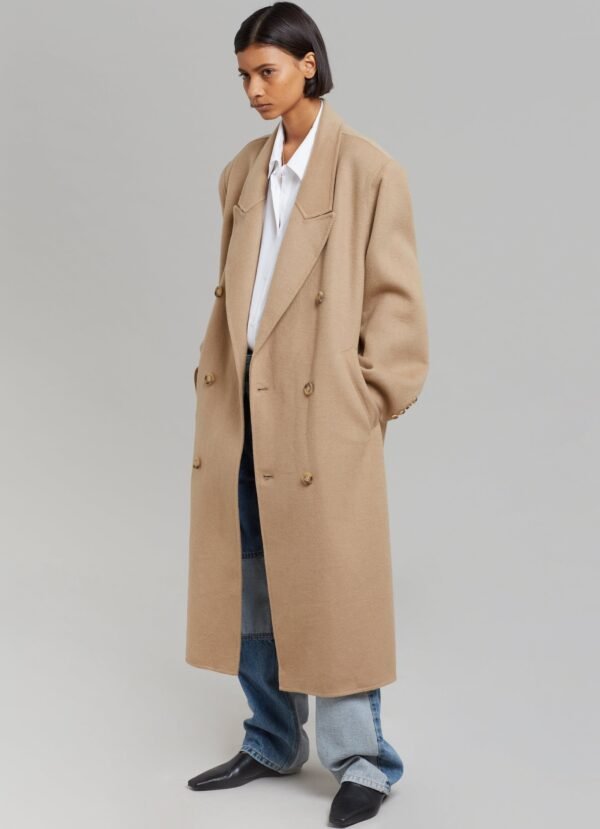 Padded Shoulder Coat - Camel