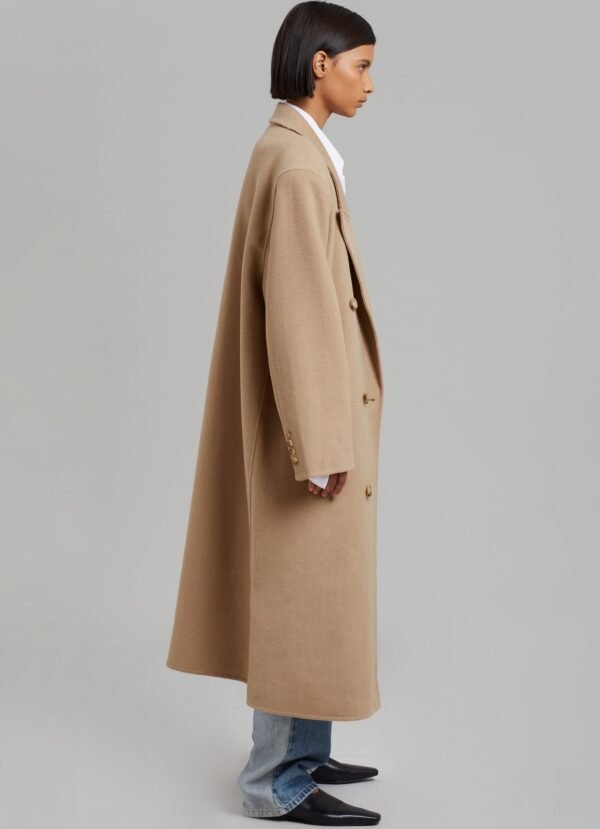 Padded Shoulder Coat - Camel - Image 9