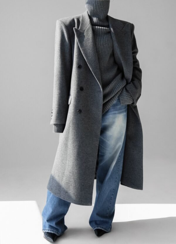 Wool Coat - Grey - Image 7