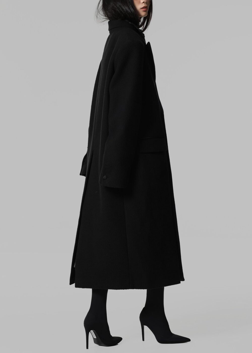 Oversized Coat - Black - Image 11
