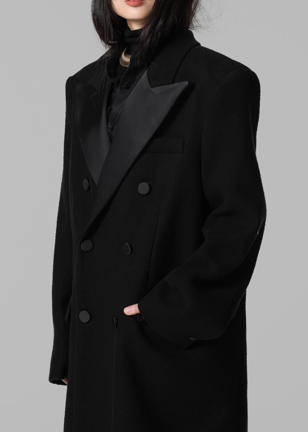Oversized Coat - Black - Image 9