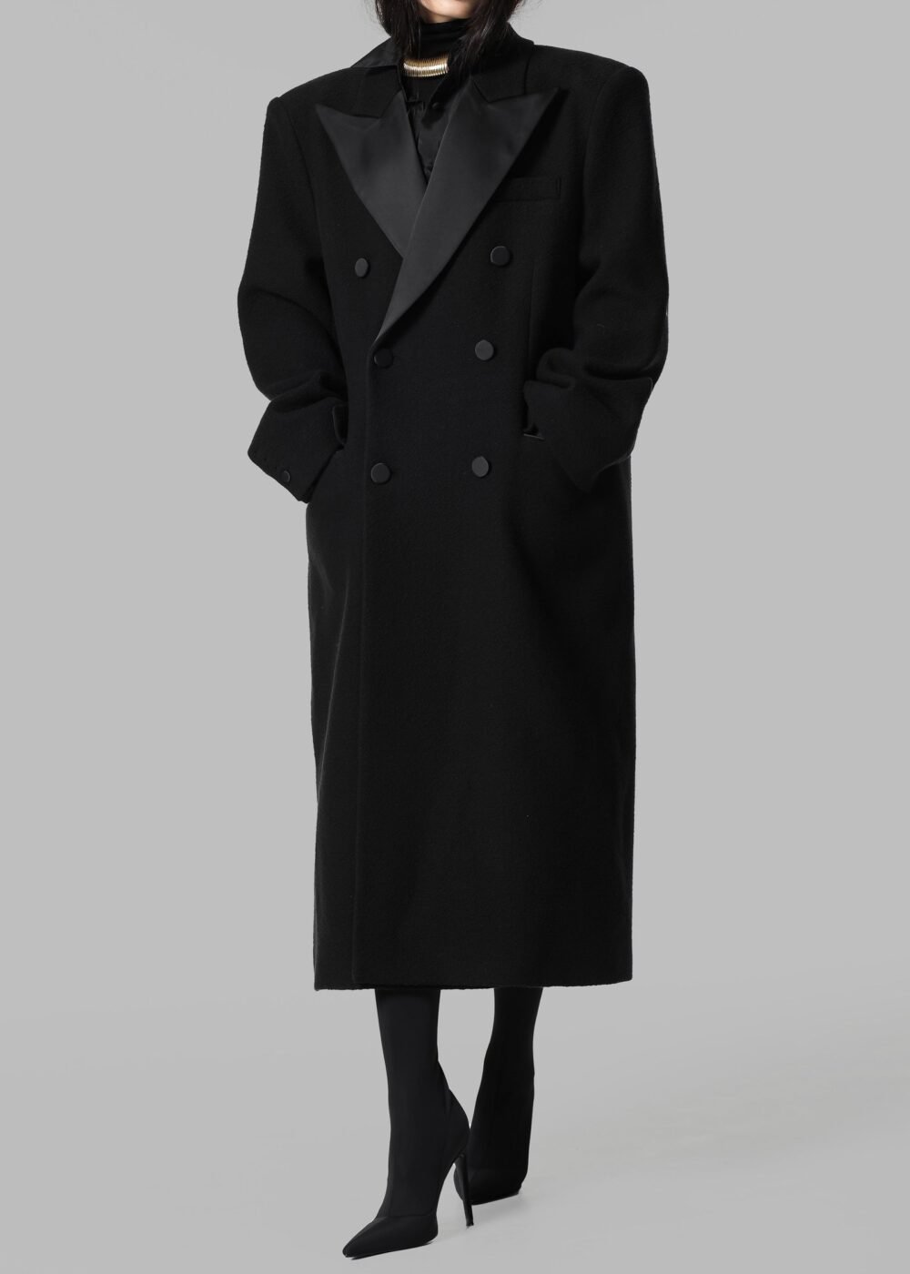 Oversized Coat - Black - Image 10
