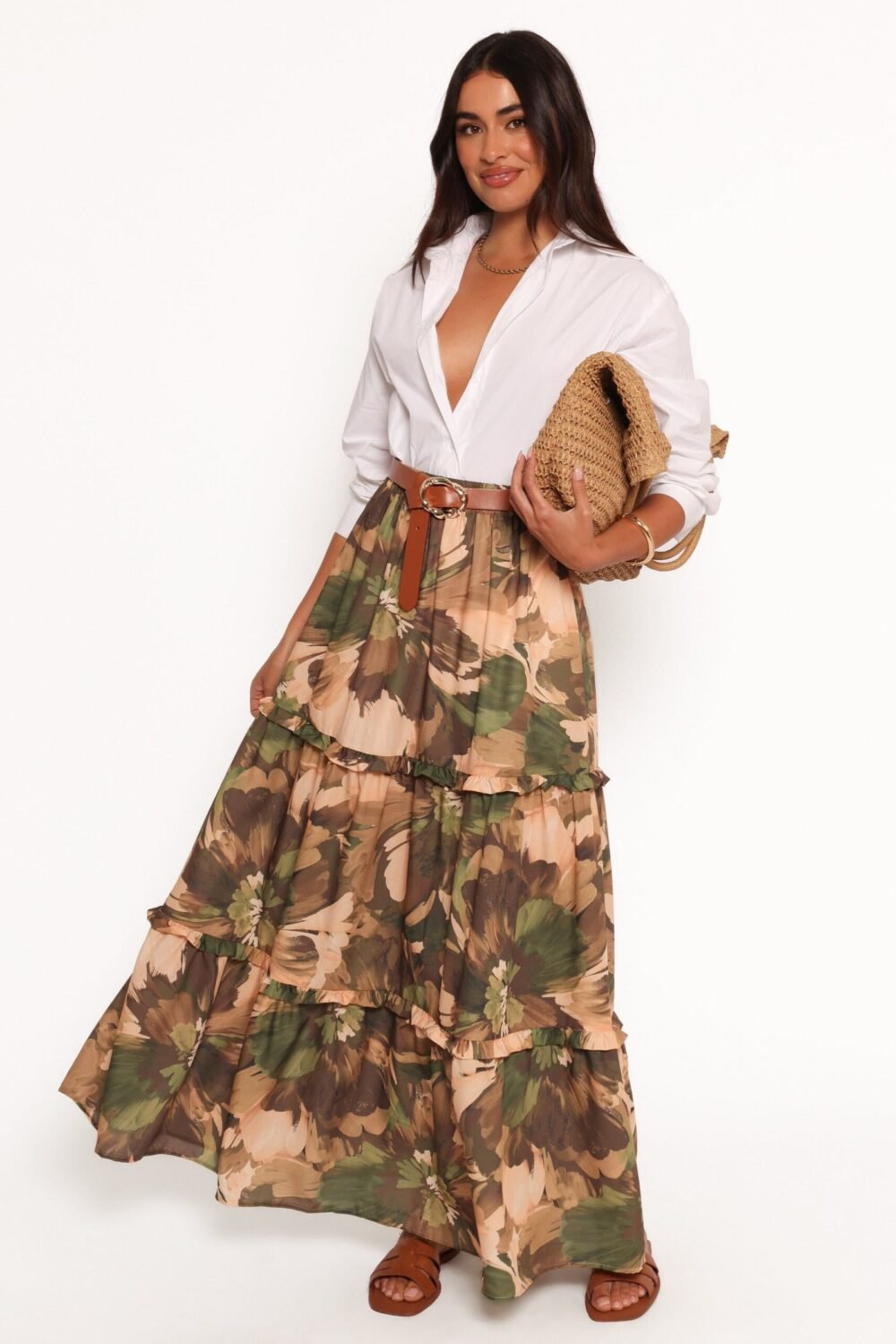 Midi Skirt - Dark Floral