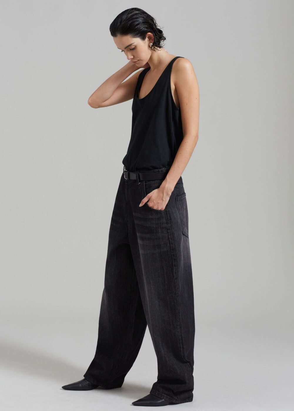 Oversized Jeans - Grey - Image 4