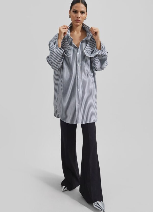Button Up Shirt - Black/White Stripe - Image 6