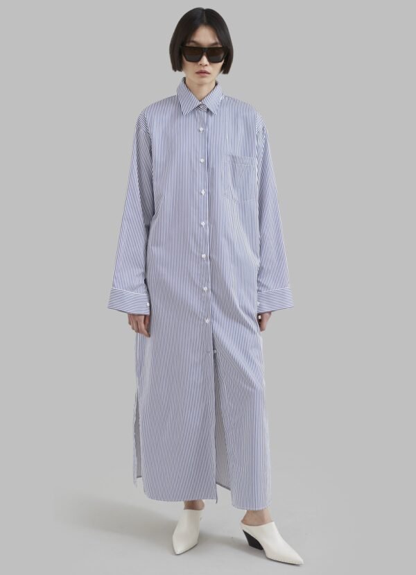 Shirt Dress - Navy Stripe - Image 4