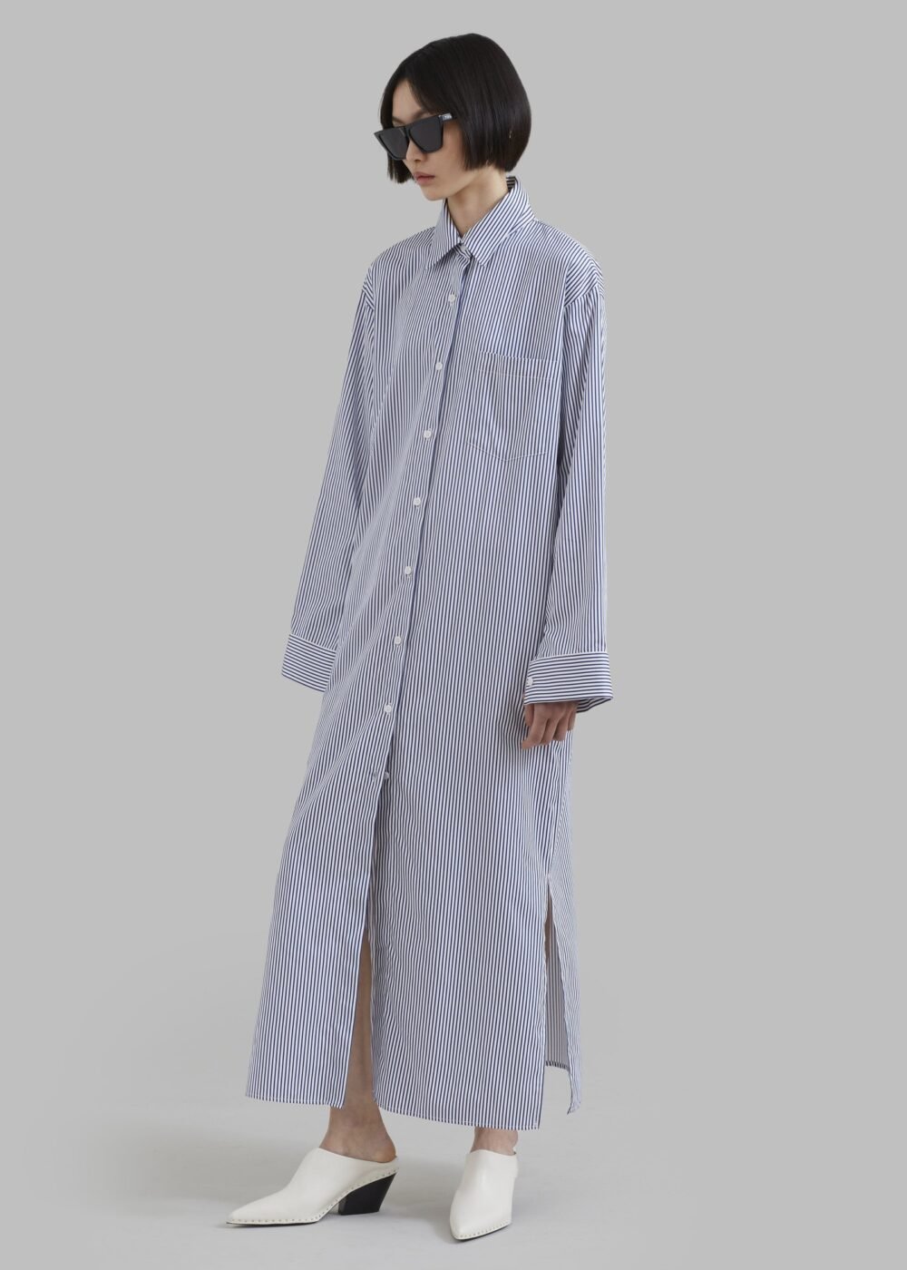 Shirt Dress - Navy Stripe - Image 2