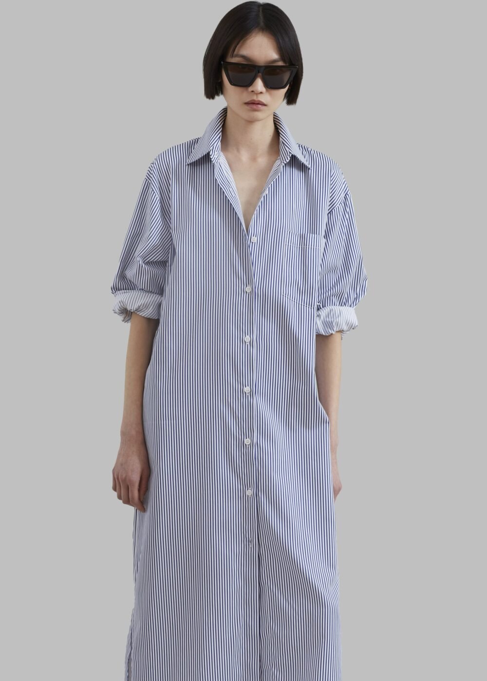 Shirt Dress - Navy Stripe - Image 6