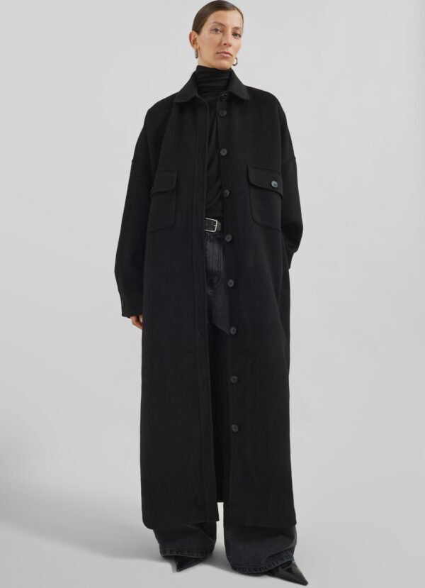 Wool Overcoat - Black - Image 5