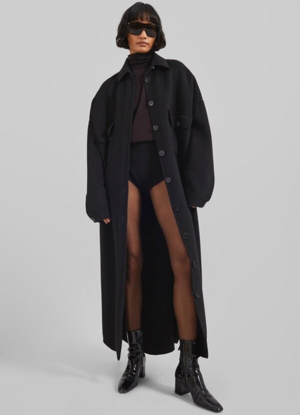 Wool Overcoat - Black - Image 8