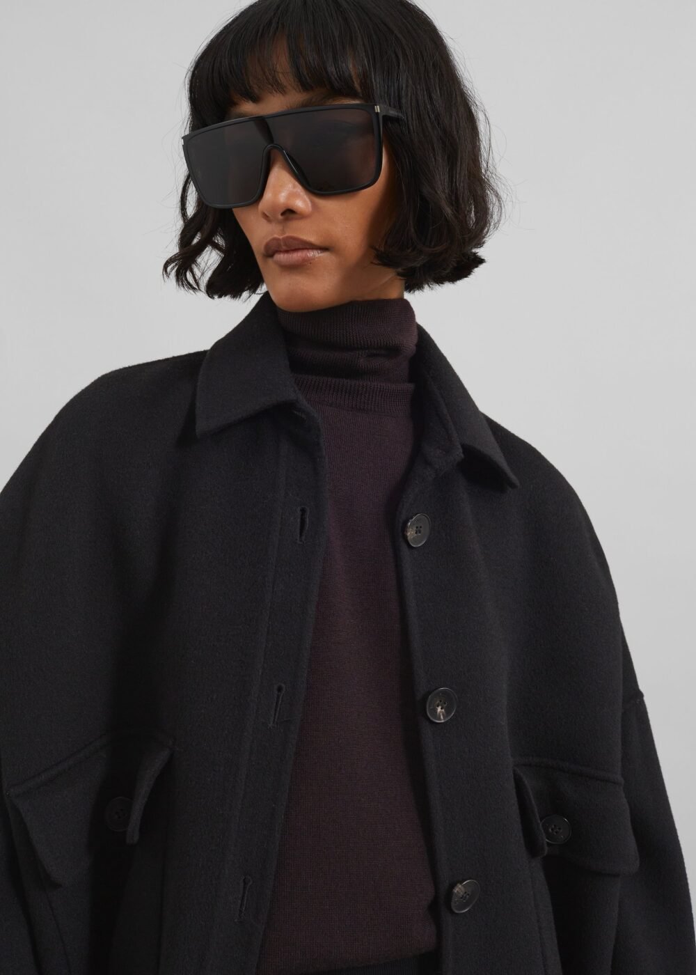 Wool Overcoat - Black - Image 7