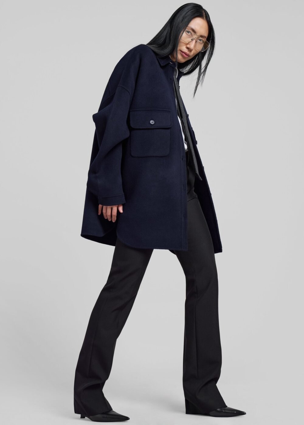 Wool Overshirt - Navy - Image 2