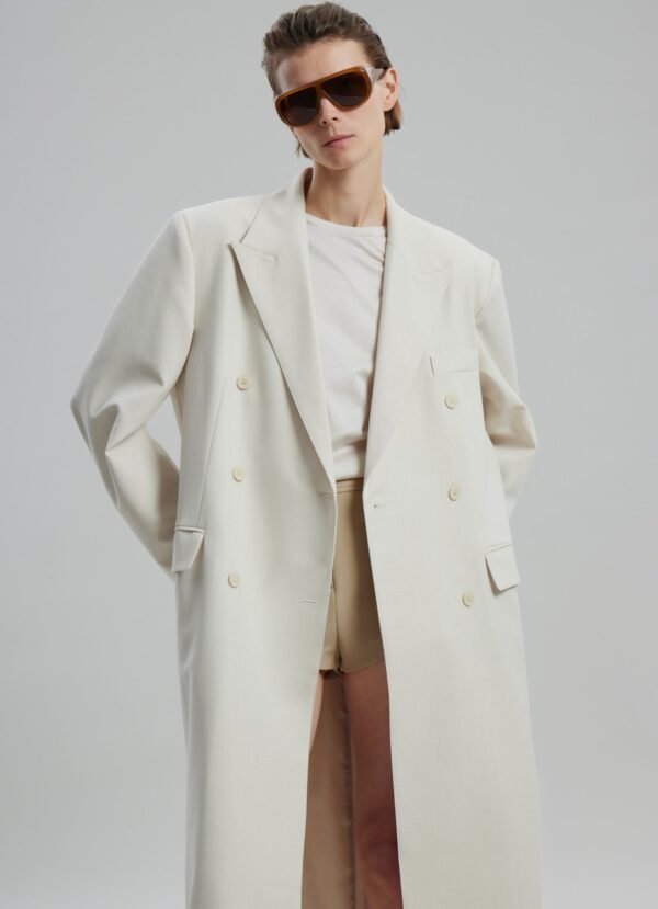 Double Breasted Coat - Beige - Image 2