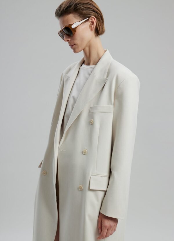 Double Breasted Coat - Beige - Image 4