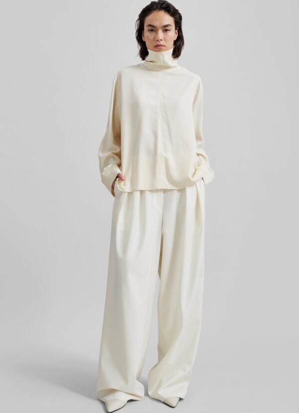 Asymmetric Blouse - Beige - Image 4