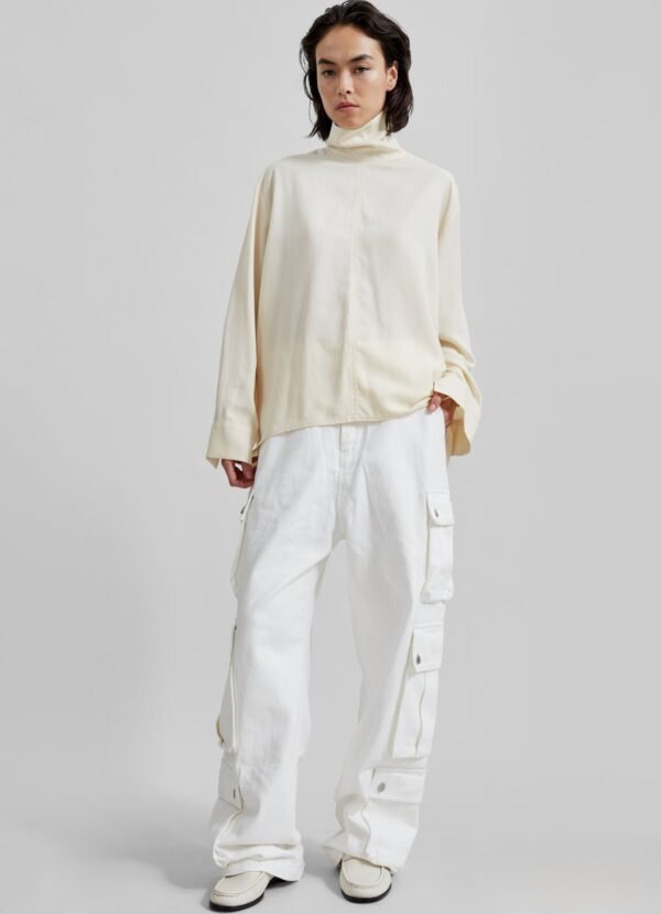 Asymmetric Blouse - Beige