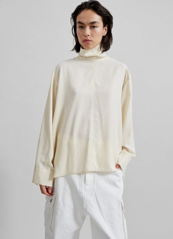 Asymmetric Blouse - Beige - Image 2