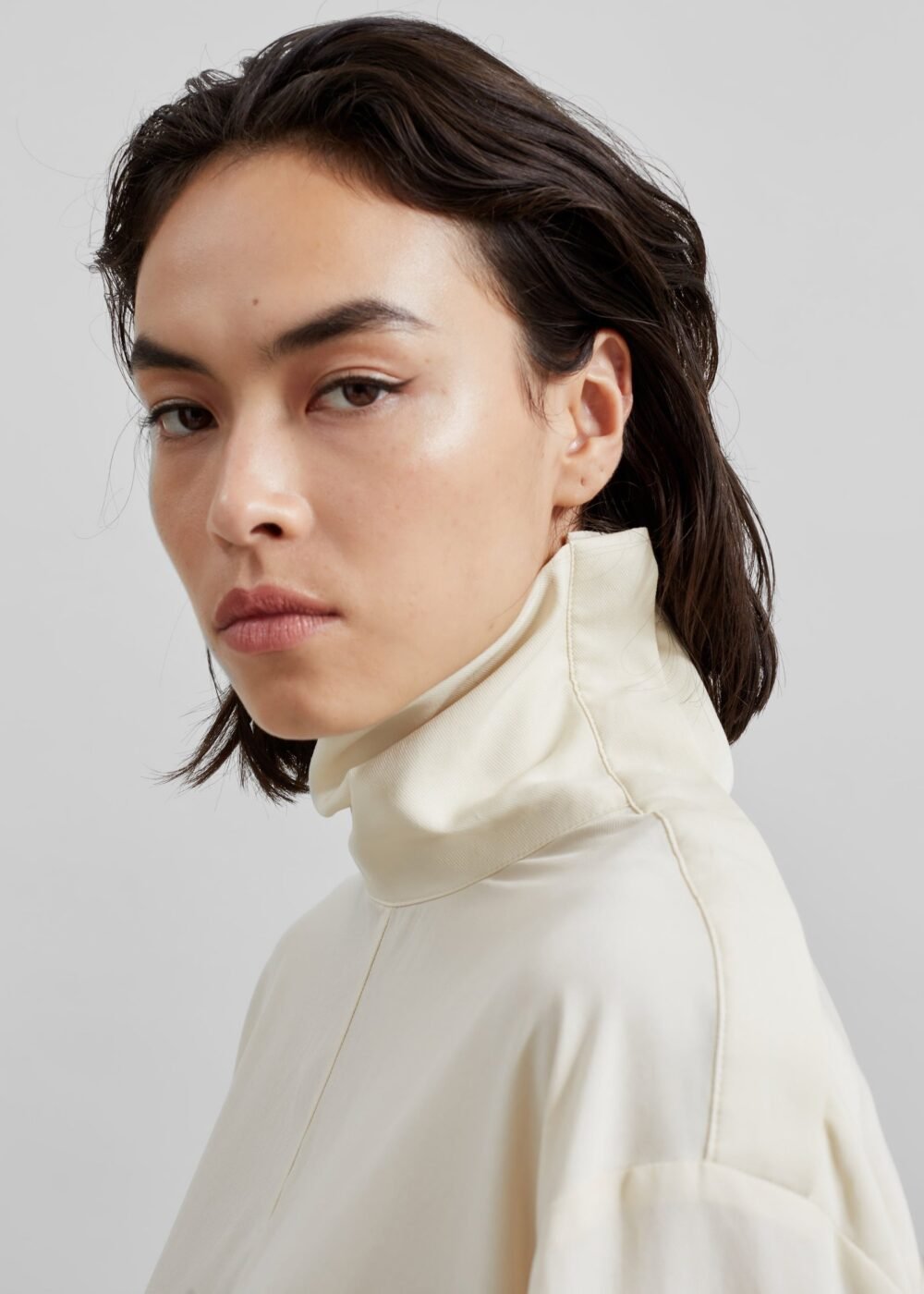 Asymmetric Blouse - Beige - Image 7