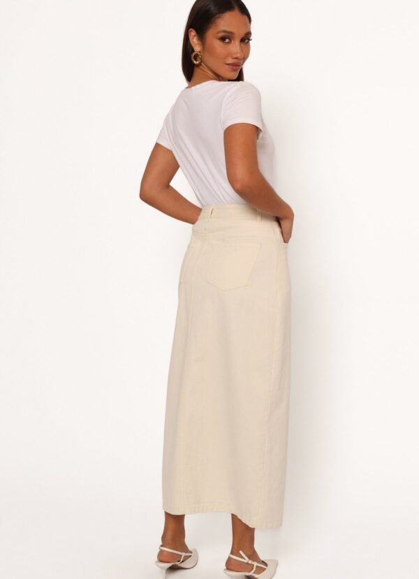 Corduroy Midi Skirt - Cream - Image 4
