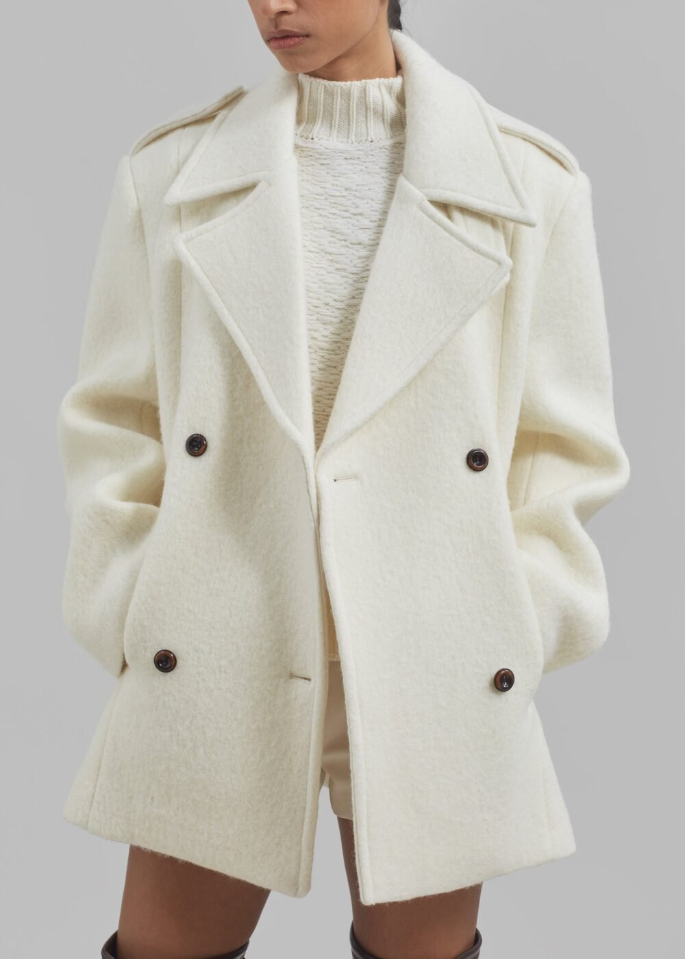 Wool Coat - White - Image 6
