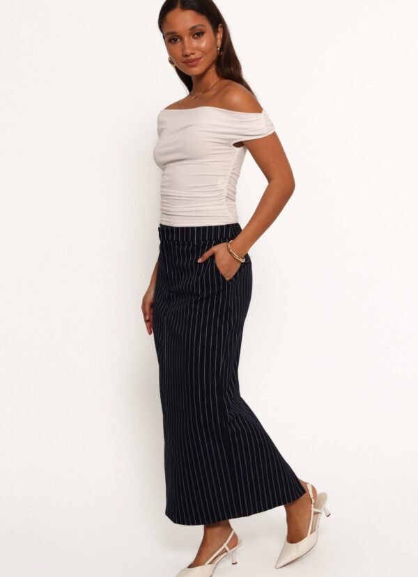 Midi Skirt - Navy Pinstripe - Image 5