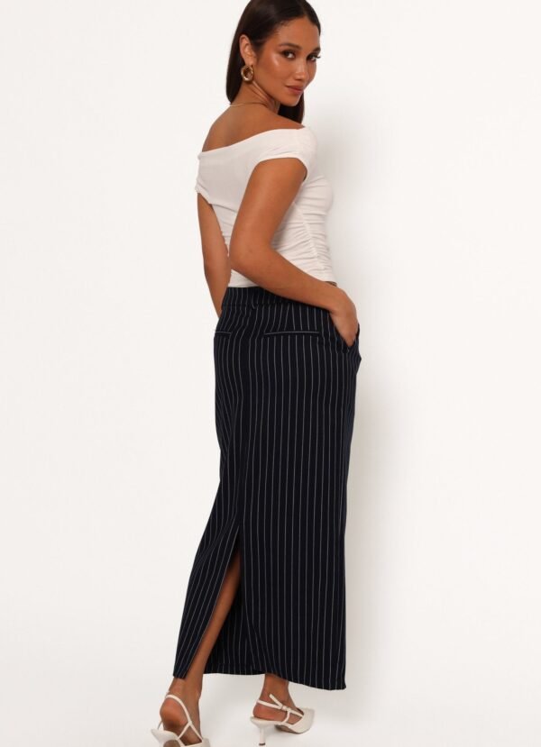 Midi Skirt - Navy Pinstripe - Image 6