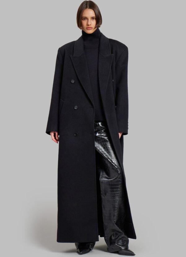 Double Breasted Coat - Black - Image 6