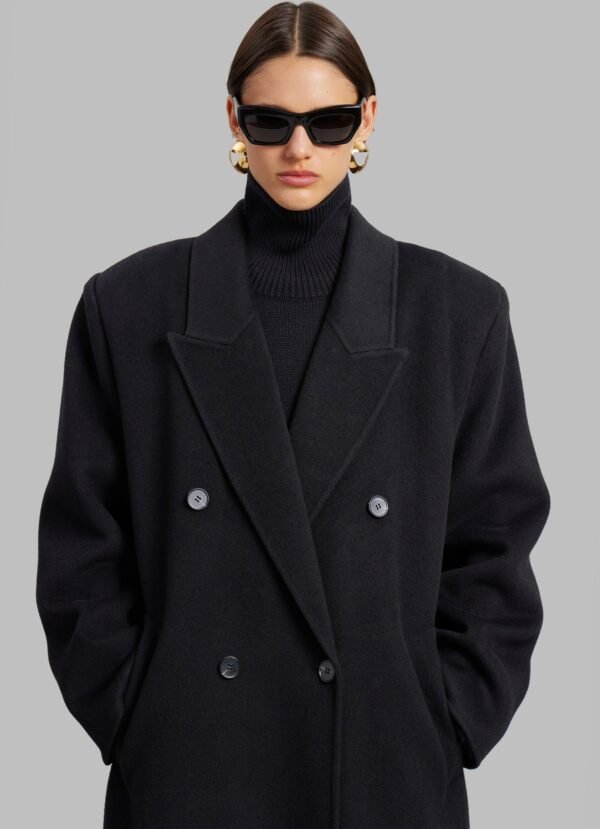 Double Breasted Coat - Black - Image 2