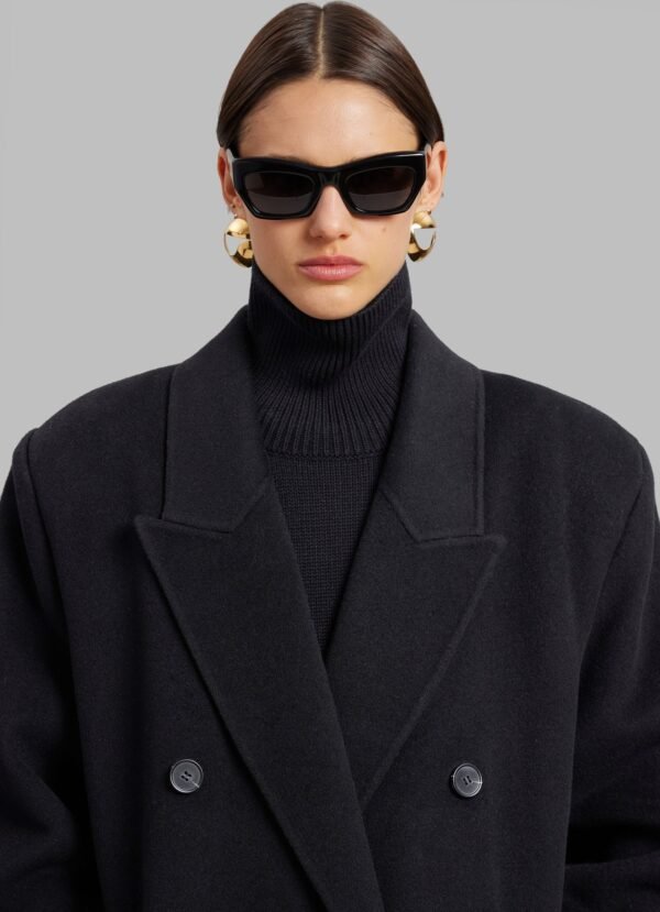 Double Breasted Coat - Black - Image 7