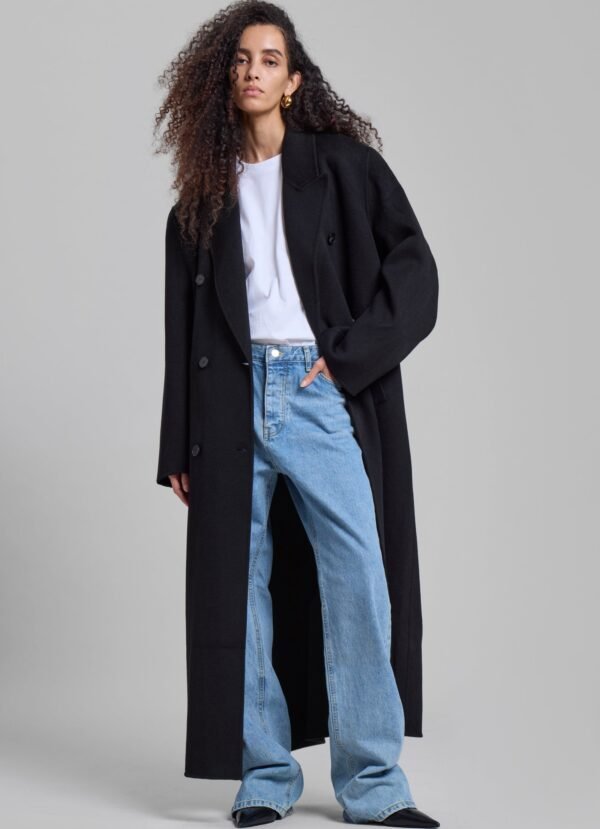 Double Breasted Coat - Black - Image 9
