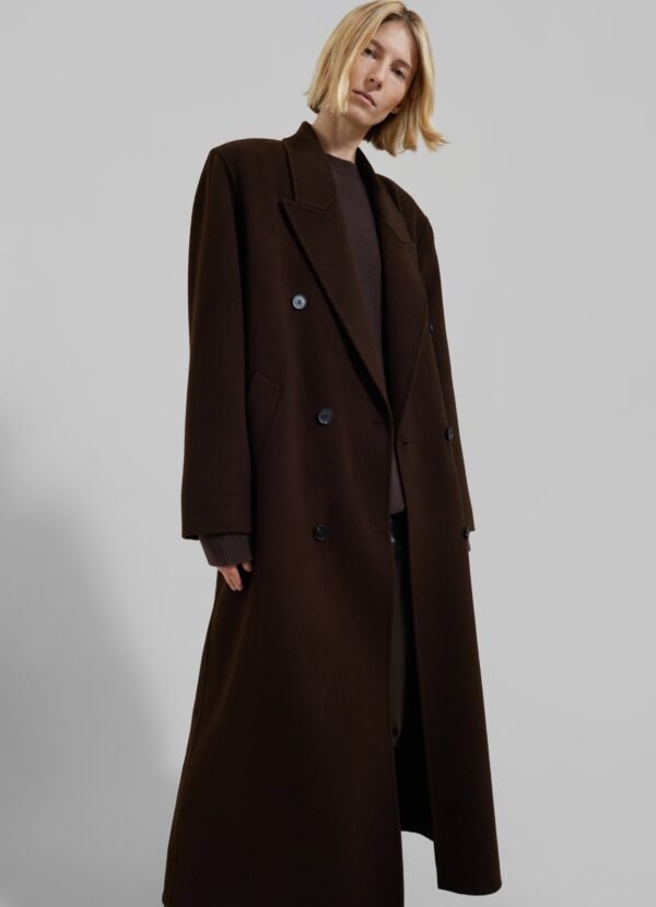 Double Breasted Coat - Brown - Image 4
