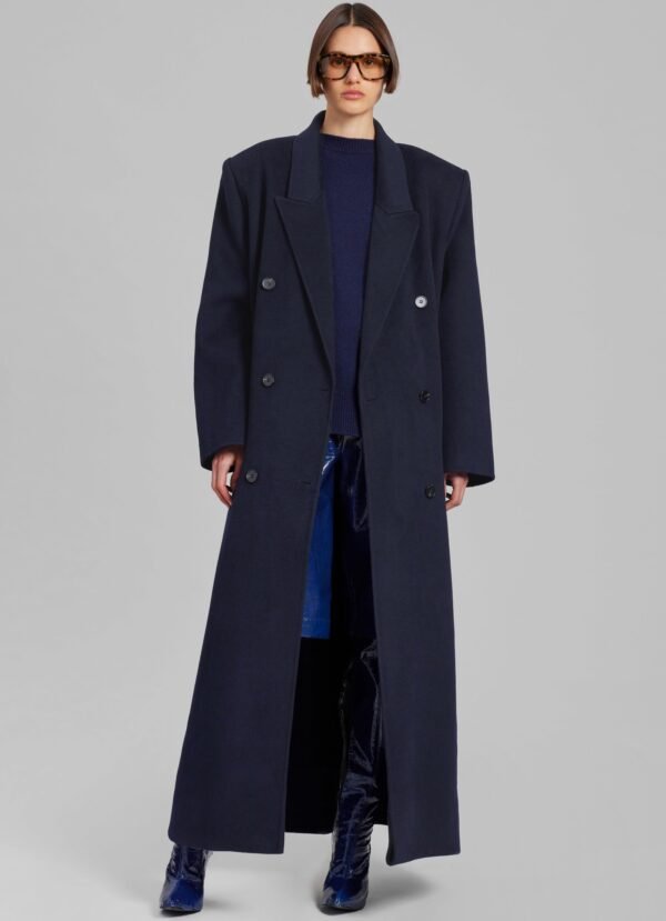 Double Breasted Coat - Navy - Image 7