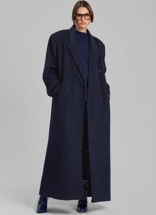 Double Breasted Coat - Navy - Image 5