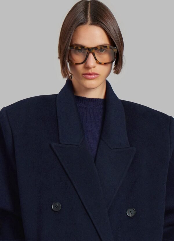 Double Breasted Coat - Navy - Image 4