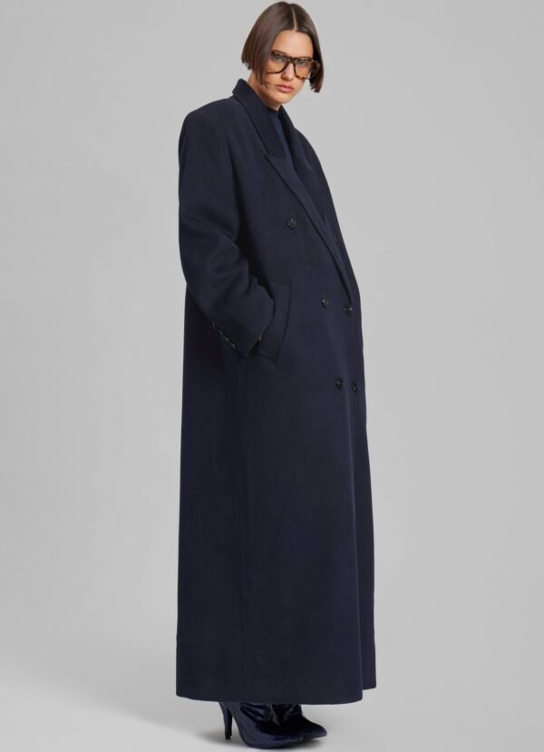 Double Breasted Coat - Navy - Image 6