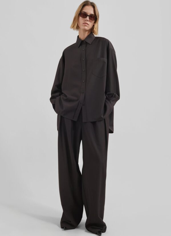 Wool Blend Shirt - Brown - Image 2