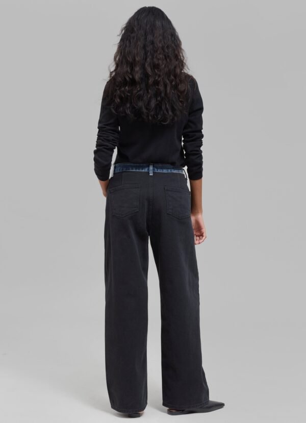 Contrast Denim Pants - Black/Blue - Image 8